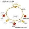 Conjunto de Joias Infantis Sonhador e Fresco em Formato de Frutas, Colar de Morango e Abacaxi Doce com Gotejamento de Óleo, Pulseira e Tornozeleira