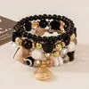 Venta Caliente Transfronteriza Pulsera con Colgante Estilo Bohemio Grano de Café Ojo del Diablo Cordón Elástico Multicapa Pulsera de Cuentas