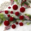 Nuevas Decoraciones Navideñas: 6cm, 25 Piezas Bolas Redondas de Terciopelo Flockadas para Decoración Navideña Bolas Colgantes