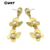 MPE129 Brincos Exquisitos com Design de Borboleta e Pérolas de Comprimento Médio para Meninas com Saias Pequenas e Acessórios de Brincos
