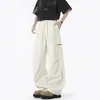 Pantalones Cortavientos Estilo Funcional Outdoor Americano Hombres y Mujeres Marca de Moda Impermeables Pantalones Cargo Guapos de Moda Pierna Ancha Caída Casual Pantalones Largos