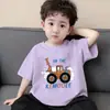 Camiseta Base Infantil de Algodão Puro, Manga Curta, Gola Redonda, Estilo Coreano, Soltinha e Fina para Meninos, com Estampa Estilosa