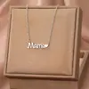 Colar com Pingente de Letra Inglesa Mama em Aço Inoxidável para Mulheres Novo Produto Transfronteiriço Corrente de Clavícula Elegante de Nicho High-End