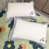 Fundas de Almohada de Algodón Puro Estilo Nuevo, un Par de Fundas de Almohada para Pareja del Hogar Hechas de Gasa, Algodón Simple, No Sueltan Pelusa, con Lazos, Engrosadas