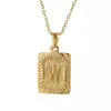 Collar de Acero Inoxidable con Colgante de Letra Europeo y Americano Transfronterizo para Hombre, Oro de 18K, No se Desvanece, Largo para Mujer, Lujo Accesible, Joyería de Alta Gama