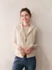Chaleco con capucha de cachemira holgado casual para mujer, prenda exterior elegante con cremallera, cárdigan de punto para Otoño e Invierno 2025
