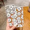 Funda Minimalista Pintada a Mano de Flor de Cinco Pétalos para iPhone17 Teléfono Apple 18Promax Nicho Fresca Ultra-Delgada Transparente Suave