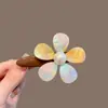 Pinza para el Cabello Flor de Concha Degradada de Lujo Ligero para Mujer, Pinza Lateral Suave, Pinza para Flequillo, Pinza de Pato Versátil con Perlas Exquisitas, Accesorios para el Cabello