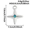 Accesorios de Colgante de Estrella de Cuatro Puntas de Acero Inoxidable Se Pueden Incrustar con Diamantes, Colgantes Tridimensionales, Collares, Pulseras, Llaveros de Bricolaje, Accesorios de Joyería