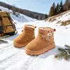 Botas de Nieve para Niñas con Velcro 2026 Otoño/Invierno Nuevo Estilo Zapatos de Algodón Grandes Suela Suave Cómodos Botas Casuales Cálidas con Terciopelo