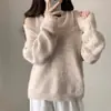 Conjunto de dos piezas de estilo perezoso minimalista ins coreano para otoño: chaleco de punto de capa interior en capas + suéter suelto de manga larga suave y pegajoso