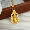 Novo Pingente de Cabacinha com Diamante Dourado Areia Método Antigo Colar Pixiu Giratório da Fortuna Cor Duradoura Design de Nicho