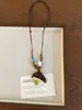 Collar de Rodaja de Fruta de Cerámica Dopamina de Verano Cadena Larga de Suéter con Cuerda Trenzada y Cuentas Dibujos Animados Lindos Accesorio de Moda