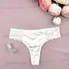 Bragas Populares de Encaje Brillante Transfronterizas, Sexy Transpirable de Cintura Baja Algodón Puro T-Back Huecas Tangas para Mujer