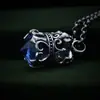 Set de Plata de Ley 925 Colgante Corona de Circonita Azul Marino Adornos Colgantes Estilo Retro Moda para Hombre y Mujer Venta al por Mayor