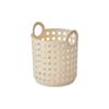 Cesta de Armazenamento de Plástico com Aparência de Rattan para Casa Mais Vendida, Caixa de Armazenamento Estilo Bambu Vintage de Luxo Leve, Cesto de Roupa Suja