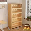 Librería a prueba de polvo de madera maciza, montada en la pared, color nogal, armario de almacenamiento, estantería de pie, estantería para el hogar