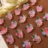 La primavera se acerca: Flores de cuentas tejidas de flor de cerezo, racimos de flores coloridos de patchwork, accesorios para el cabello hechos a mano para DIY, adornos para el cabello y accesorios para pendientes