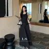 Vestido de Designer Minimalista de Alta Qualidade Ls para Mulheres, Novo Vestido Longo Estilo Colete Sem Mangas com Ajuste na Cintura Primavera 30552