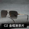 Nuevas Gafas de Sol de Moda de Media Montura 35028 Gafas de Sol Retro Europeas y Americanas para Hombre Gafas de Sol Modernas Versátiles para Conducir