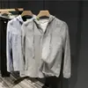 Camisa Estilosa do Lobo do Norte, Camiseta com Capuz de Manga Longa em Linho Fino Listrada Fina, Fresca e Bonita para Homens, Moda Tendência