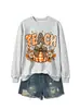Amazon eBay loja independente moda versátil confortável feminina ensinar estampa de leopardo abóbora gola redonda manga longa moletom