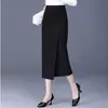 Saia com Fenda Irregular, Saia da Moda que Molda o Corpo para Mulheres, Nova Saia Lápis Profissional de Corte Reto para Primavera e Outono