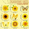 Juego de 27 Piezas Colgantes de Madera para Árboles de Primavera y Verano Colgante de Girasol y Mariposa Cuerda de Cáñamo Colgante de Decoración Festiva