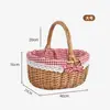 Cesta tejida de mimbre hecha a mano, Cesta de almacenamiento, Cesta para huevos, Nuevo estilo chino Regalo posparto, Cesta para picnic al aire libre para huevos