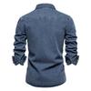 AIOPESON Camisas vaqueras 100% algodón para hombre, camisa vaquera gruesa de otoño de alta calidad para hombre, camisa vaquera informal con botones de color liso