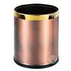 Bote de Basura sin Tapa para Uso Doméstico Gpx-45 Bote de Basura con Borde Dorado Espejo, Bote de Basura Redondo Multicapa, Bote para Habitación Pequeña