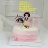 Decoración de Pastel de Cumpleaños Princesa Yellow Belle Campana Celebración por Internet Hermosa Decoración de Pastel de Pequeña Princesa para Niños