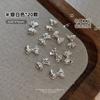 20 Rhinestones Metálicos Plateados para Uñas Bow Trendy Decoraciones Metálicas para Uñas Accesorios Japoneses Mixtos