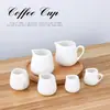 Taza pequeña de leche cerámica con asa grande tamaño pequeño cuchara para leche cuchara para salsa taza de leche cuchara para leche condensada azucarero jarra de leche cubo para jugo de filete