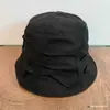 Sombrero de Pescador Irregular con Pliegues Estilo Mori Girl Japonés, Sombrero de Cubo para Salidas de Primavera y Verano, Protección Solar, Simple y Versátil, Adelgazante para la Cara