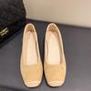 Mocassins baixos para mulheres 2025 Primavera e Outono Novos Sapatos Sociais Elegantes de Sola Macia, Estilo Francês Raso Brisa Suave da Noite