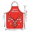 Delantal Decorativo Navideño Estampado a Color Delantal de Cuello Halter Decorativo Delantal con Cordones Delantal Impermeable y a Prueba de Aceite Delantal de Venta al por Mayor Transfronteriza