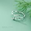 Anillo de plata Nalan S925, elegante y fresco, con un solo diamante, hojas huecas, pulsera sencilla y dulce J8723