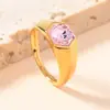 Anillo de acero inoxidable europeo y americano para fundición de joyería hexagonal con incrustaciones de diamante unisex moda personalidad anillo de acero de titanio