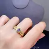 ¡Anillo de tanzanita natural plata 925 incrustación Seiko! Piedra principal 4*5mm tanzanita natural soporta detección