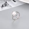 Anillo redondo de plata s925 con apertura ajustable para mujer, anillo de perlas de moda coreana, accesorios de bricolaje, un millón de nuevos