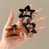Pinza para el Cabello Dorada con Forma de Estrella para Mujer, Nuevo Modelo 2025, Pasador de Gama Alta para Coletas Altas, Recogido en la Parte Trasera de la Cabeza, Pinza de Tiburón para Cabello Suelto