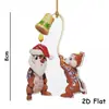 Decoração Pendente de Árvore de Natal de Acrílico Dupla Face Desenho Animado de Natal Fofo Pendente de Carro Novo Produto Transfronteiriço