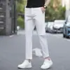 Calças Masculinas Cropped Slim Fit de Verão 2025, Calças Elásticas, Casuais Finas Leves, Versáteis para Negócios, Calças Tendência