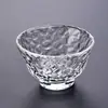 Vidrio resistente al calor soplado a mano textura de patrón de martillo sala de té casera juego de té japonés Kung Fu hecho a mano taza de degustación