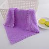 Toalla de lavado cuadrada pequeña de vellón coral con piña, gruesa, absorbente de agua, para limpieza de mesa de cocina, sin aceite para el hogar