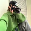 Suéter de punto grueso cálido de diseño nuevo para otoño e invierno estilo coreano con cuello alto y media cremallera, suéter de punto de moda para mujer