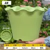 Vaso de resina com bordas plissadas para uso doméstico, espessado para varanda e sala de estar, vaso de plástico com borda ondulada para cultivo de plantas, transfronteiriço