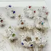 Aleación Strass Flor Forma de Flor Anillo Separador DIY Pulsera Collar Cuentas Separadoras Accesorios de Joyería