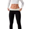 Leggings exclusivos de vellón de cordero para otoño e invierno transfronterizos, pantalones ajustados de cintura alta para mujer, pantalones cálidos, pantalones de yoga lisos con forro de vellón y engrosados
